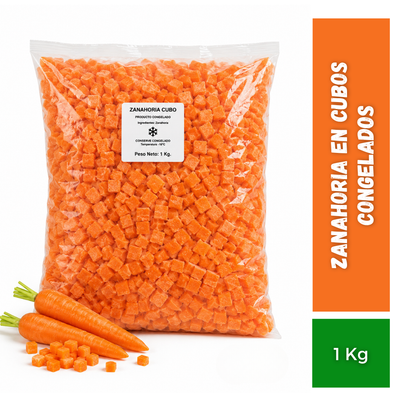 Zanahoria En Cubos Congelados, 1Kg