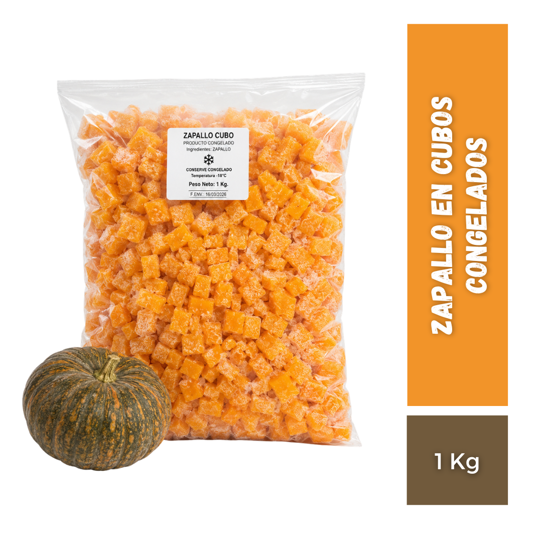 Zapallo En Cubos Congelados, 1Kg