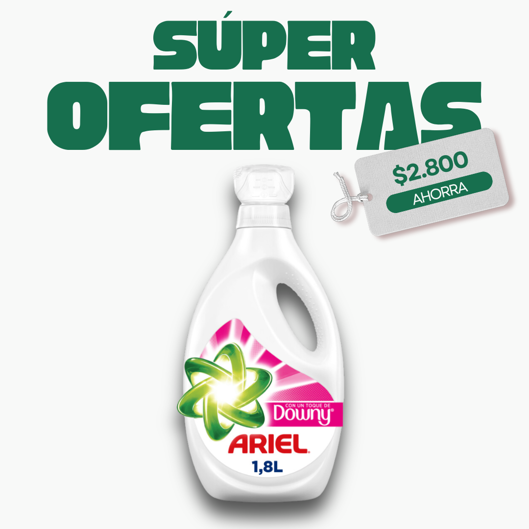 Detergente Ariel + Suavizante Downy, 1.8L