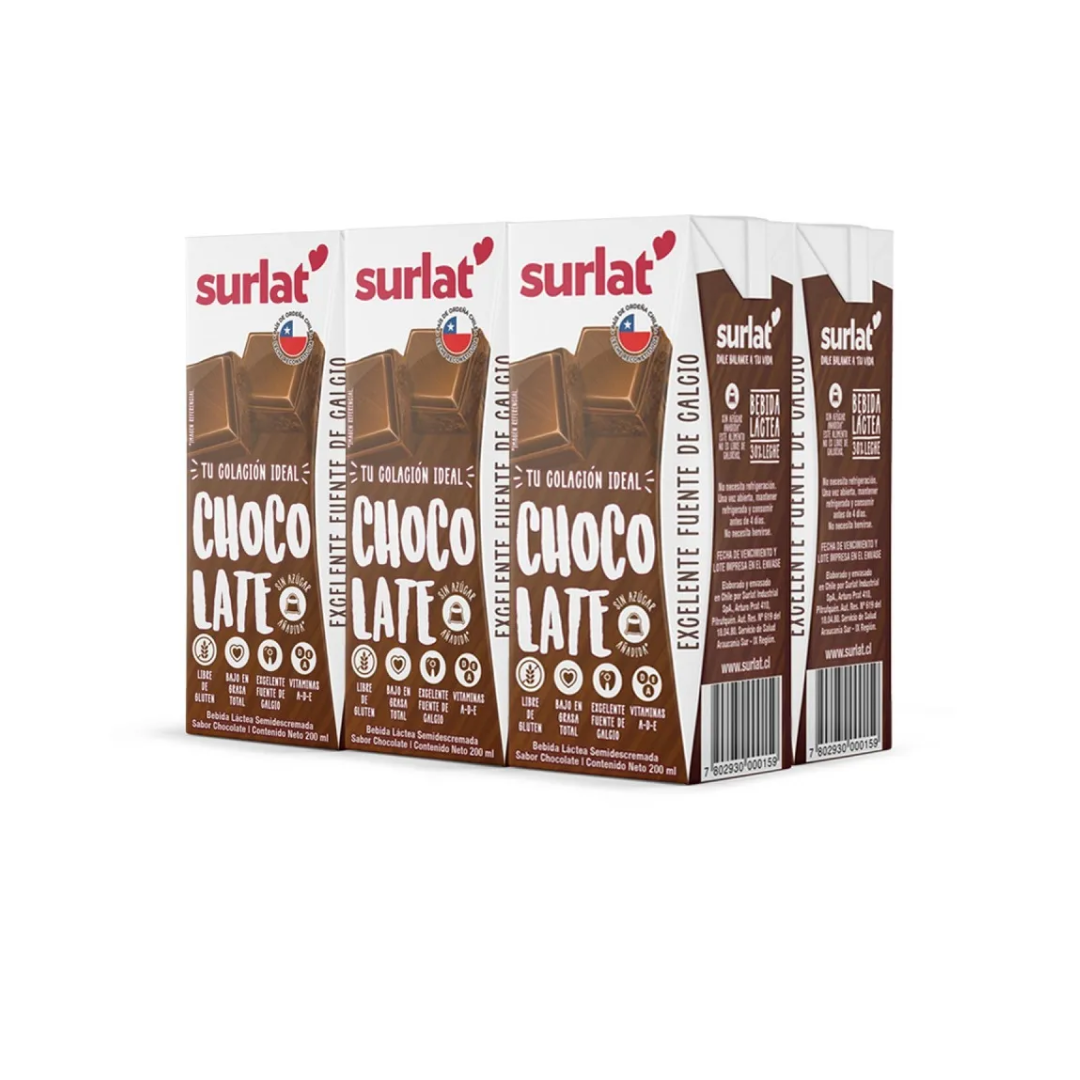 Bebida Lactea Chocolate Surlat, Pack 6