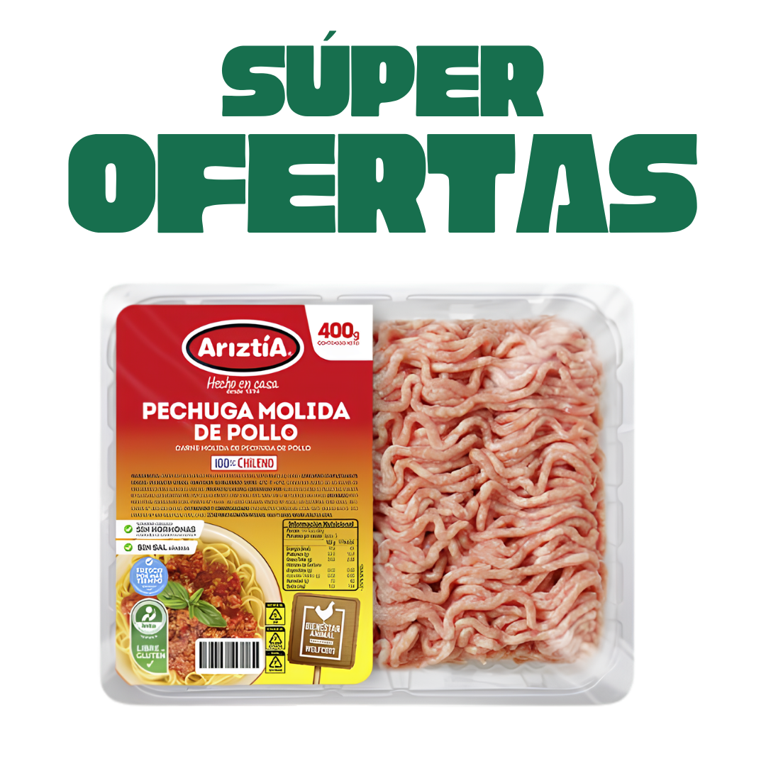 Carne Molida De Pechuga De Pollo Congelado Ariztia, 400g