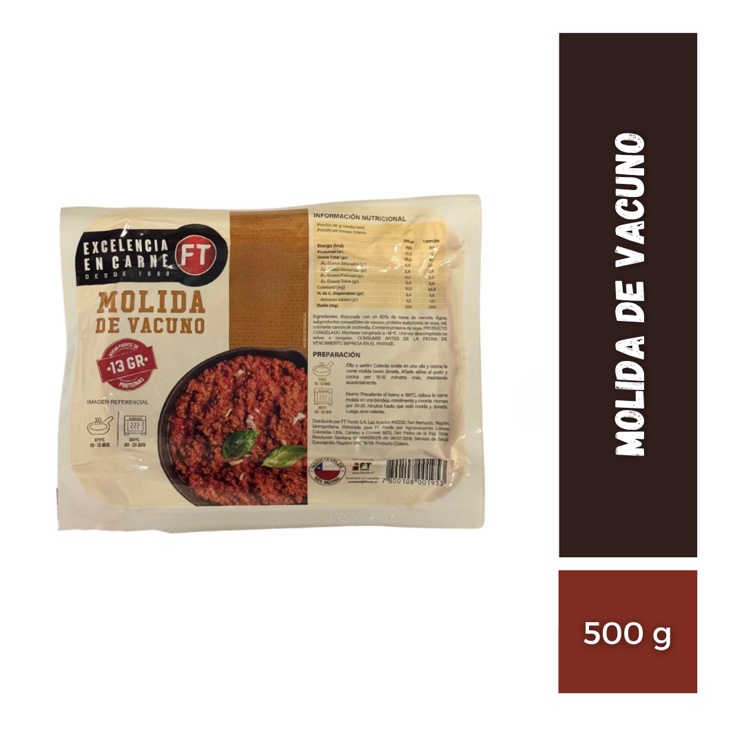 Carne Molida de Vacuno, 500g