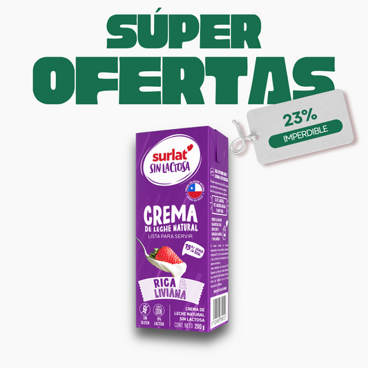 Crema Sin Lactosa Surlat 200ml