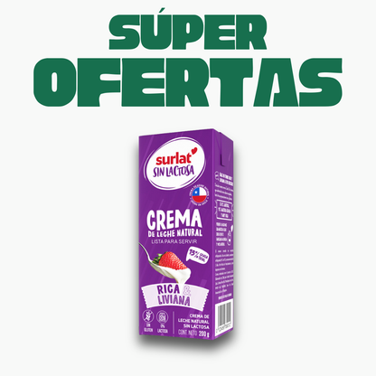 Crema de Leche Sin Lactosa Surlat, 200ml
