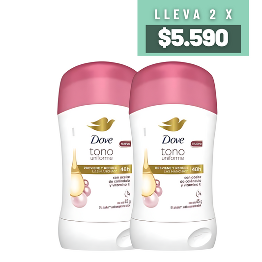 Desodorante Dove Barra Tono Uniforme Rojo, Pack 2