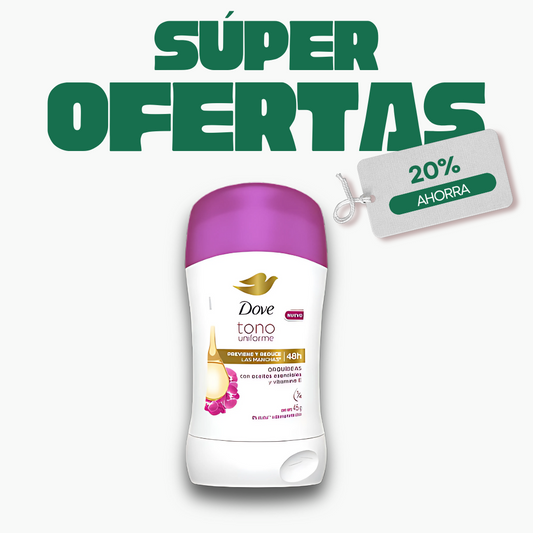 Desodorante Dove Tono Uniforme Morado, 45g