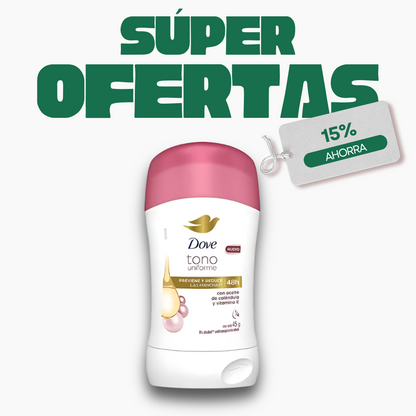 Desodorante Dove Tono Uniforme Rojo, 45g