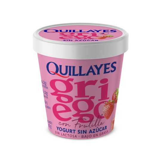 Yogurt Quillayes Griego Frutilla Sin Azúcar Sin Lactosa, 800g