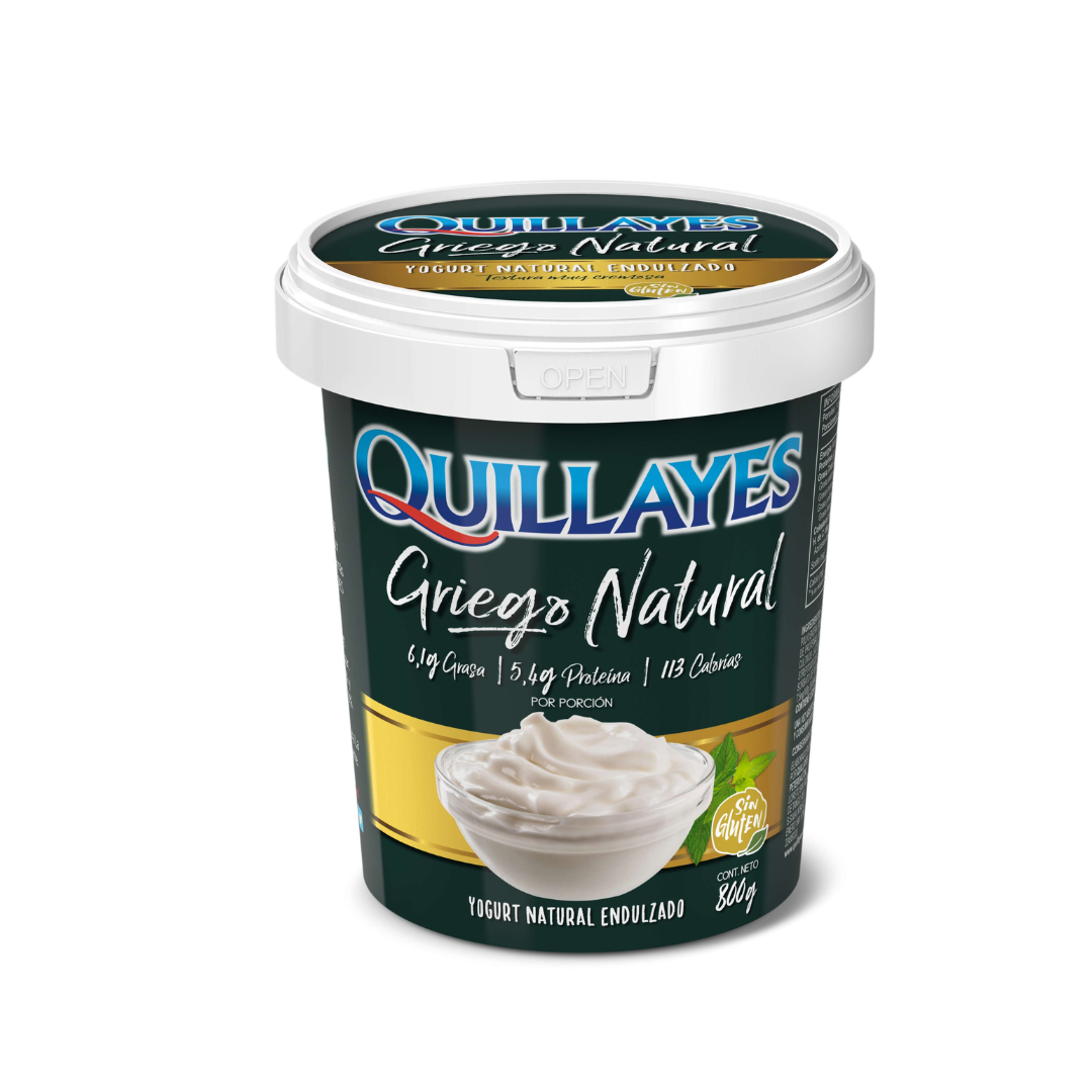 Yogurt Griego Natural Endulzado Quillayes, 800g