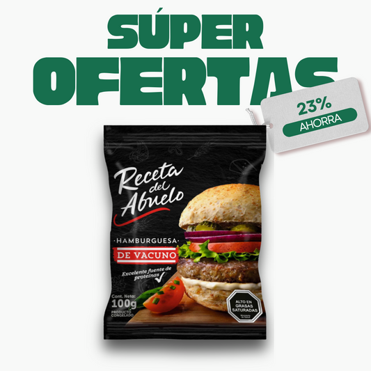 Hamburguesa Vacuno Receta del Abuelo 100g