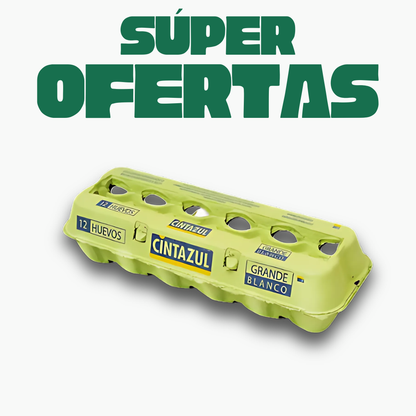 Huevo Cintazul Grande Blanco Docena