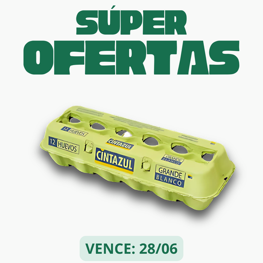 Huevo Cintazul Grande Blanco Docena