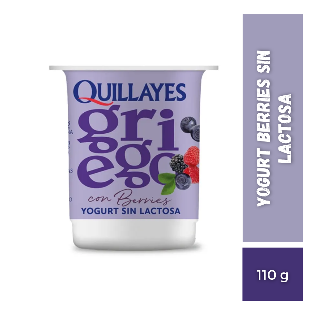 Yogurt Quillayes Griego Sin Lactosa Berries, 110g