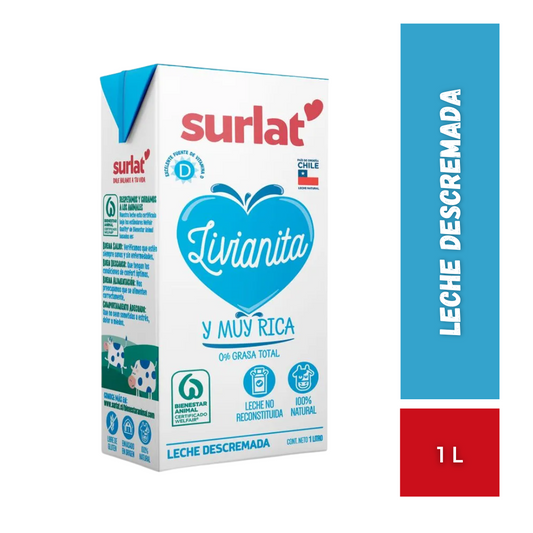 Leche Descremada Surlat, 1L