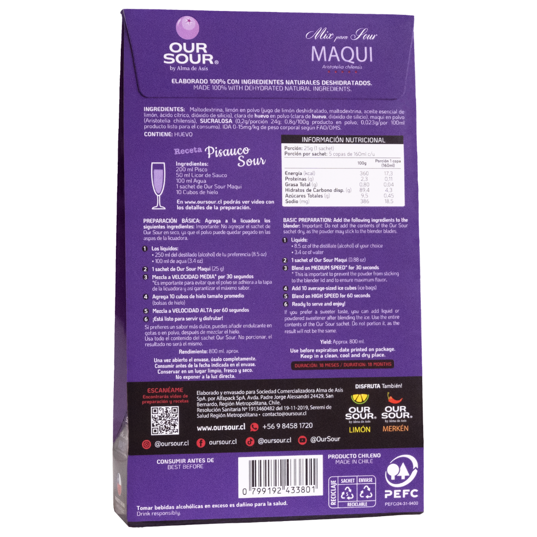 Sour Deshidratado Maqui En Polvo Our Sour, 2u