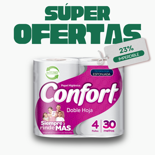 Papel Higiénico Confort, 4x30m