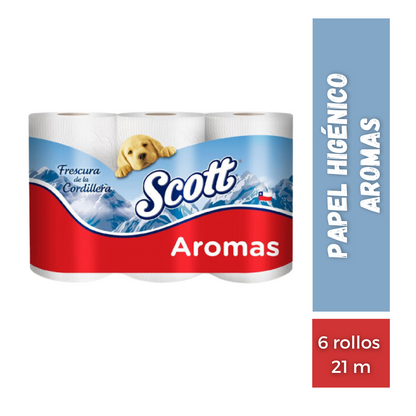 Papel Higénico Scott Aromas, 6x21m