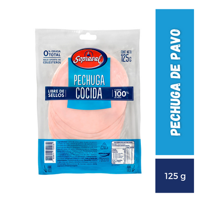 Pechuga de Pavo Cocida Sopraval, 125g