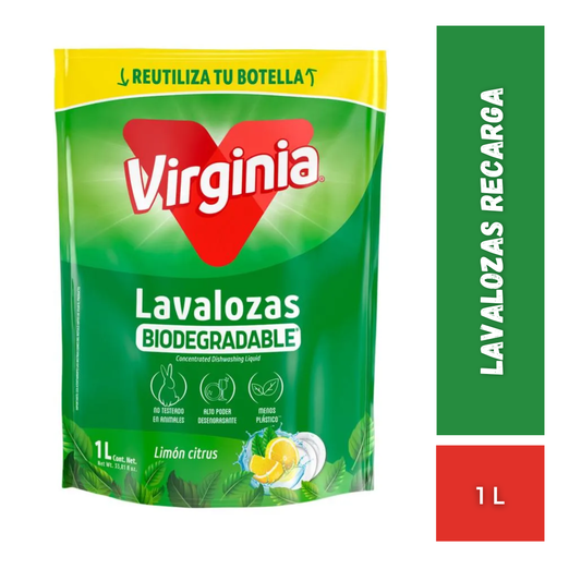 Lavaloza Limón Virginia Recarga, 1L