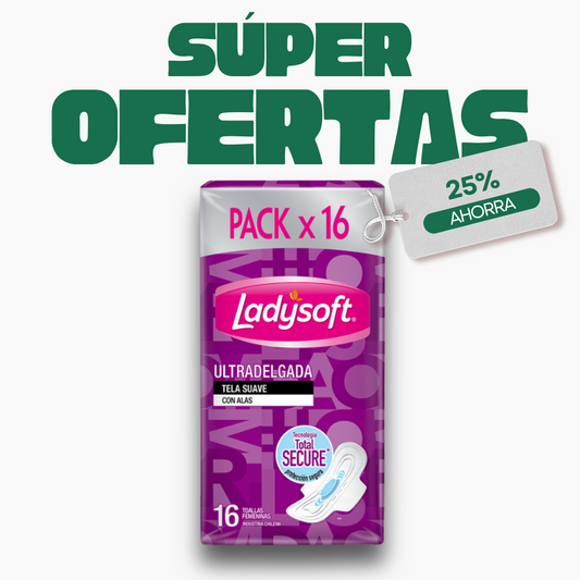 Toalla Femenina Ladysoft Día Tela Suave, 16u