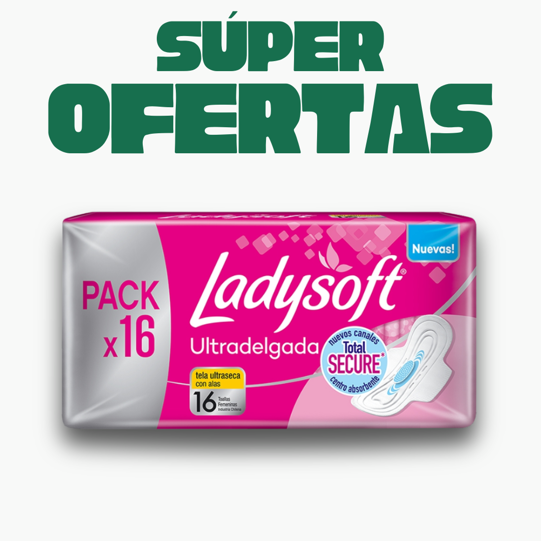 Toalla Femenina Ladysoft Dia Ultradelgada Tela Ultraseca, 16u