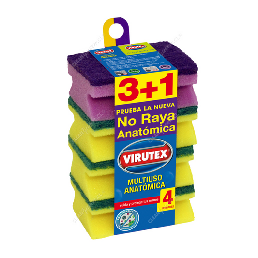 Esponjas Acanaladas Virutex, Pack 4