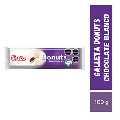 Galleta Donuts Chocolate Blanco, 100g