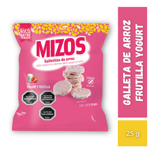 Galleta de Arroz Mizos Frutilla Yogurt, 25g
