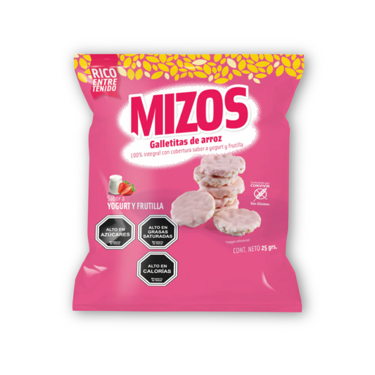 Galleta de Arroz Mizos Frutilla Yogurt, 25g