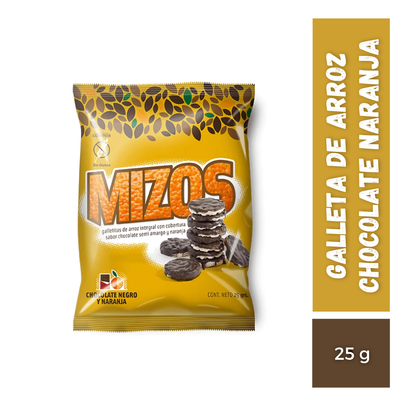 Galleta de Arroz Mizos Chocolate Naranja, 25g