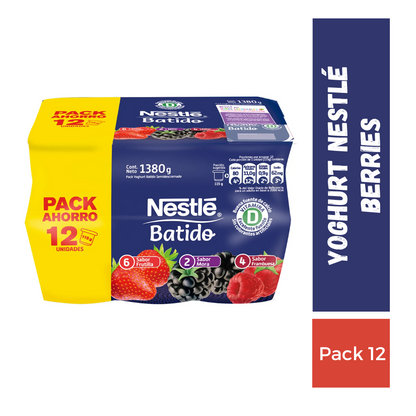 Yogurt Nestle Berries, Pack 12