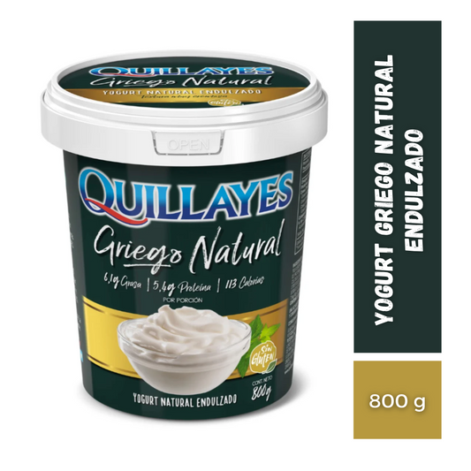 Yogurt Griego Natural Endulzado Quillayes, 800g